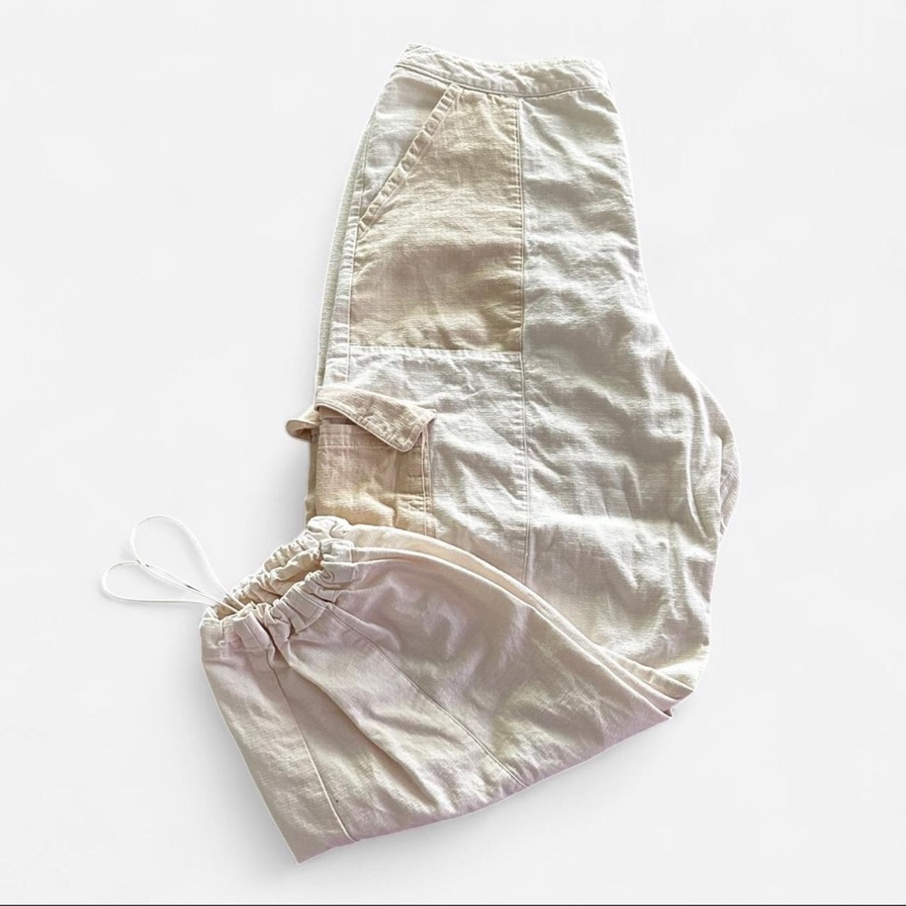 adidas Cream Drawstring Cargo Joggers